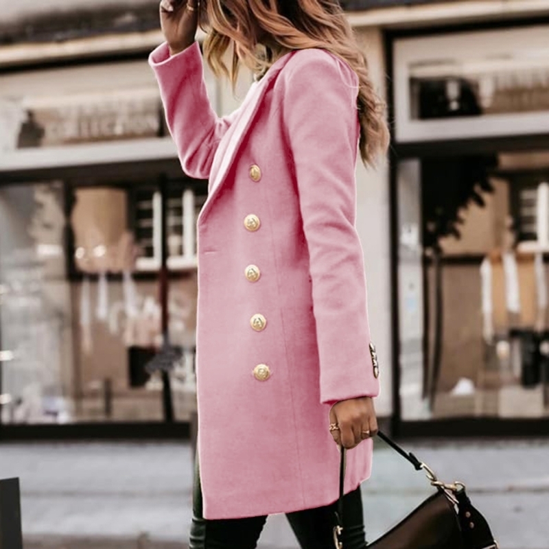 Wool Coat Peacoat - 831A สตรีฤดูใบไม้ร่วงฤดูหนาวเสื้อขนสัตว์ Double Breasted Midi Peacoat