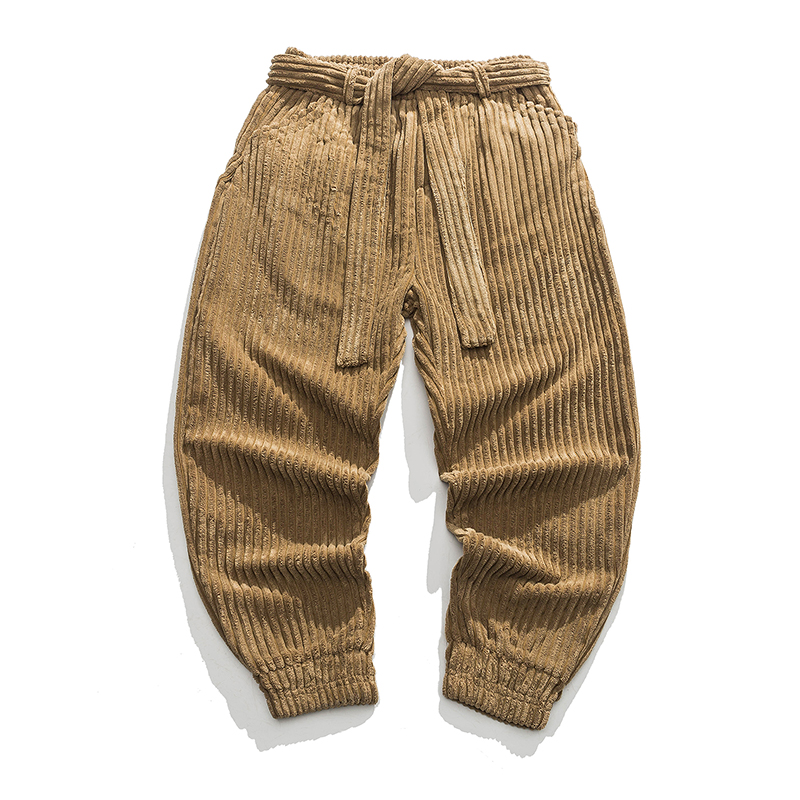 Corduroy Pant Warm - กางเกงขายาวผ้าลูกฟูกหนาสำหรับผู้ชาย ปี 2026 กางเกงฮาเร็มสไตล์เกาหลี อุ่นสบาย สำหรับฤดูใบไม้ร่วงและฤดูหนาว