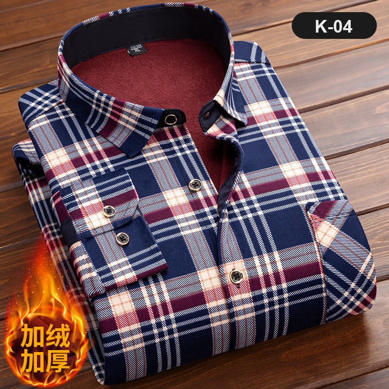 Flannel Shirt Lined - เสื้อลายสก๊อตแขนยาวของผู้ชาย, ขนแกะหนาเรียงราย, ผ้าสักหลาดอ่อนสบายๆ, ชุดเดรสอบอุ่น, ใหม่, ฤดูใบไม้ร่วง,