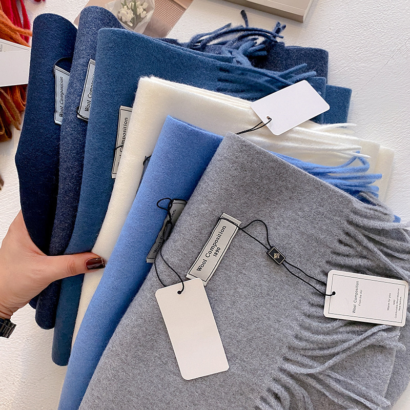 Cashmere Pashmina Wrap - 2024ผ้าพันคอขนสัตว์ฤดูหนาวผู้หญิงยาวผ้าพันคอผ้าพันคอผ้าพันคอHijab Solid Lady Shawl WrapหญิงPashminaผ้าพันคอผ้าพันคอใหม่