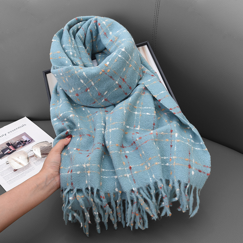 ผ้าพันคอไหมพรมลายสก็อตพิมพ์ลาย - Cashmere Pashmina Wrap บทวิจารณ์และราคา