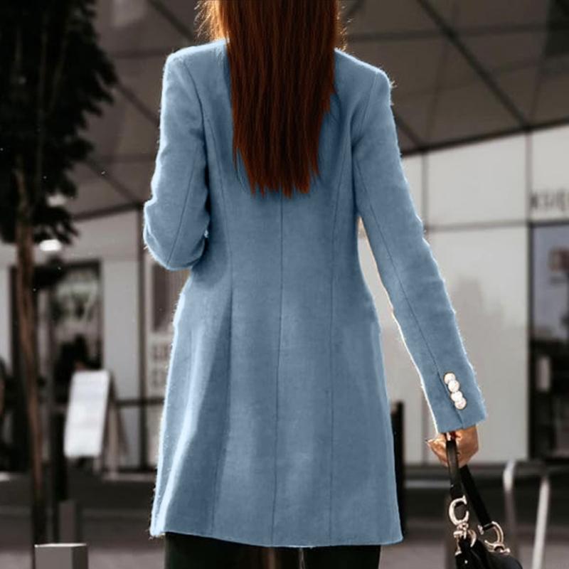 831A สตรีฤดูใบไม้ร่วงฤดูหนาวเส - Wool Coat Peacoat บทวิจารณ์และราคา