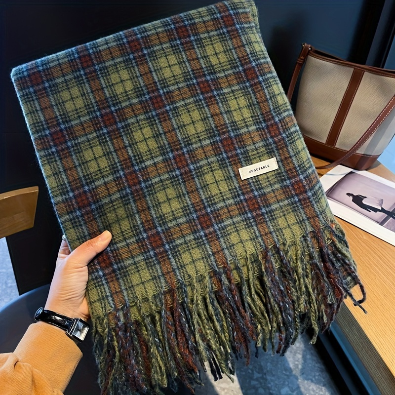 Vintage สีเขียวลายสก๊อตผ้าพันค - Cashmere Pashmina Wrap บทวิจารณ์และราคา