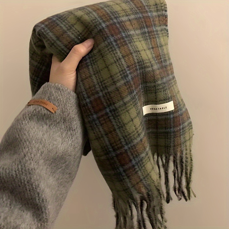 Vintage สีเขียวลายสก๊อตผ้าพันค - Cashmere Pashmina Wrap บทวิจารณ์และราคา