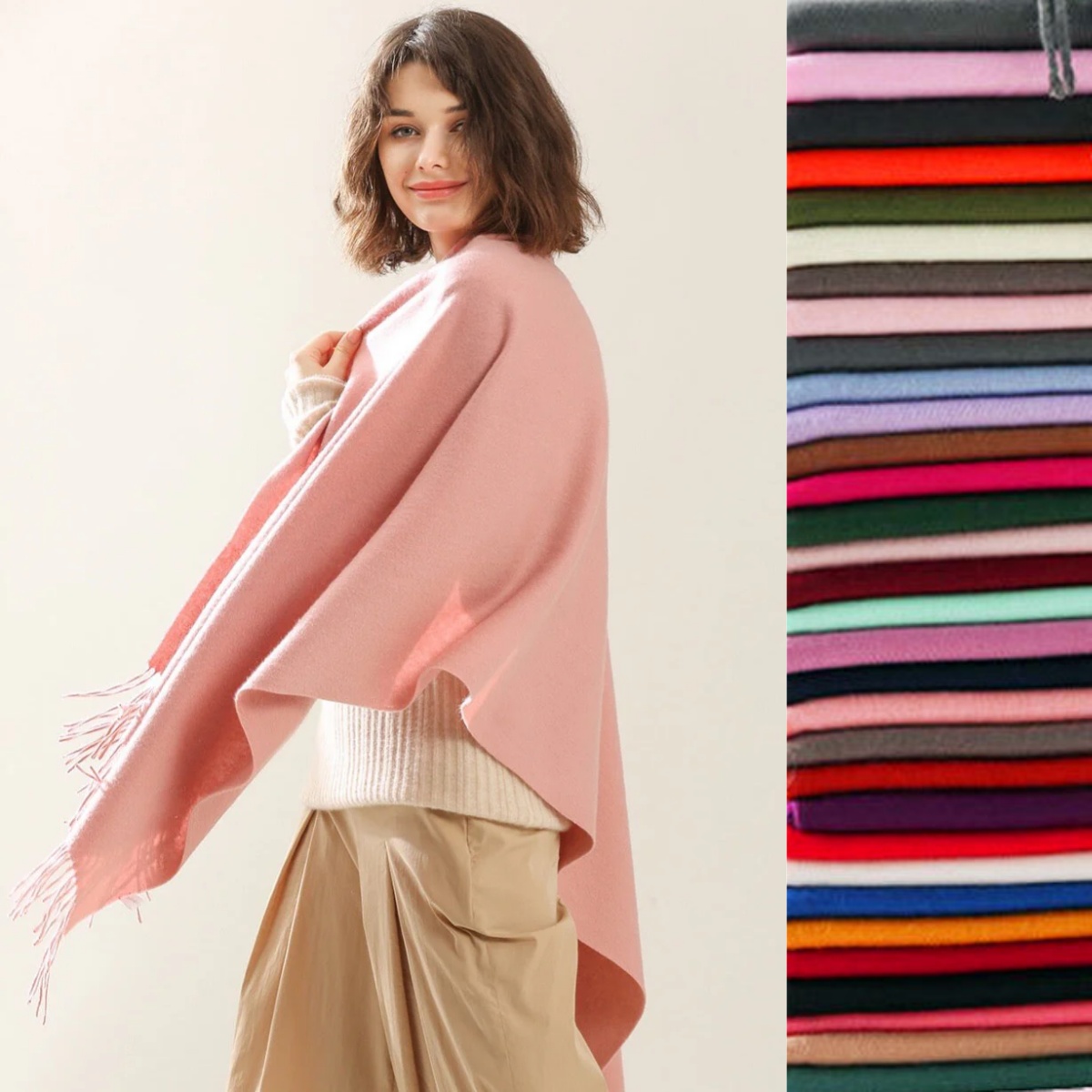36 สีบางเลียนแบบแคชเมียร์ผู้หญ - Cashmere Pashmina Wrap บทวิจารณ์และราคา
