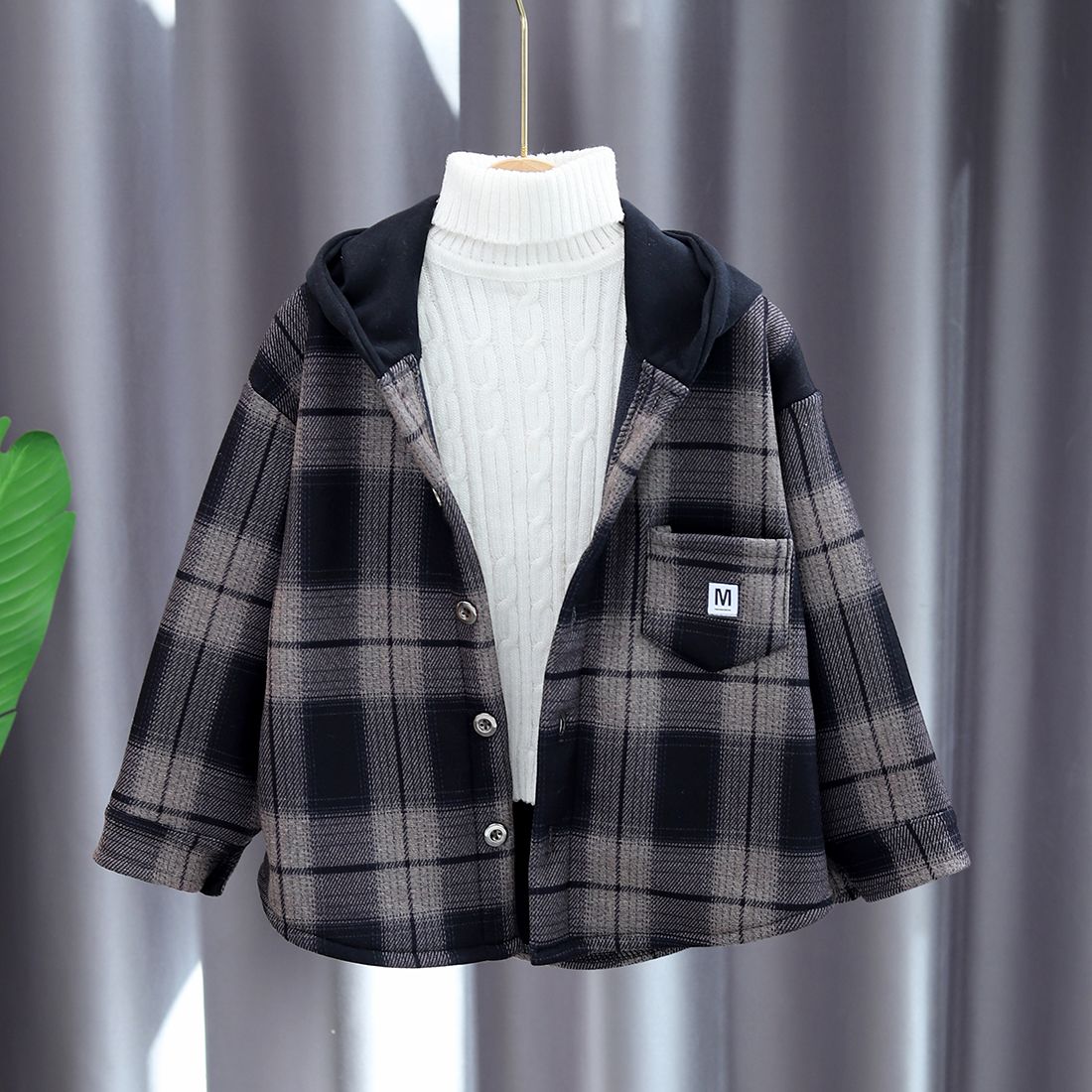 เสื้อแจ็คเก็ตเด็กผู้ชายลายสก็อ - Flannel Shirt Lined บทวิจารณ์และราคา
