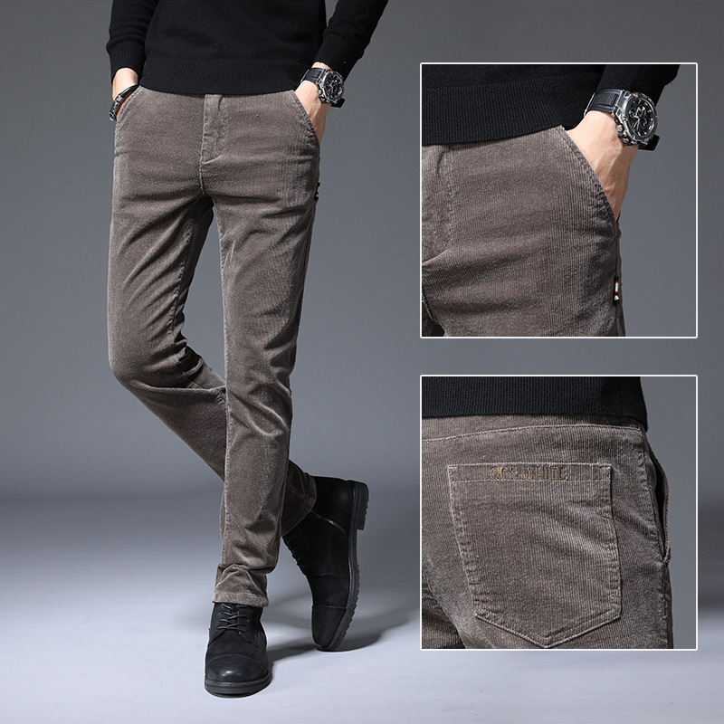 กางเกงขายาวผู้ชายแบบเปิดเป้า ผ - Corduroy Pant Warm บทวิจารณ์และราคา