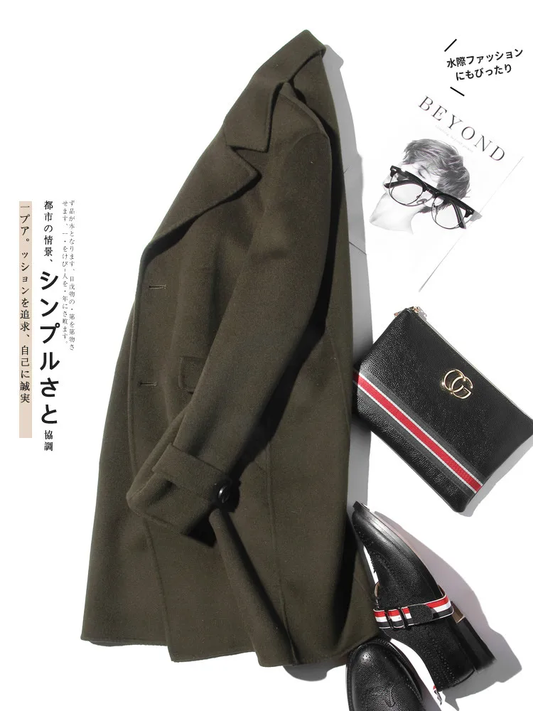 AYUNSUE 100% เสื้อขนสัตว์ผู้ชา - Wool Coat Peacoat บทวิจารณ์และราคา