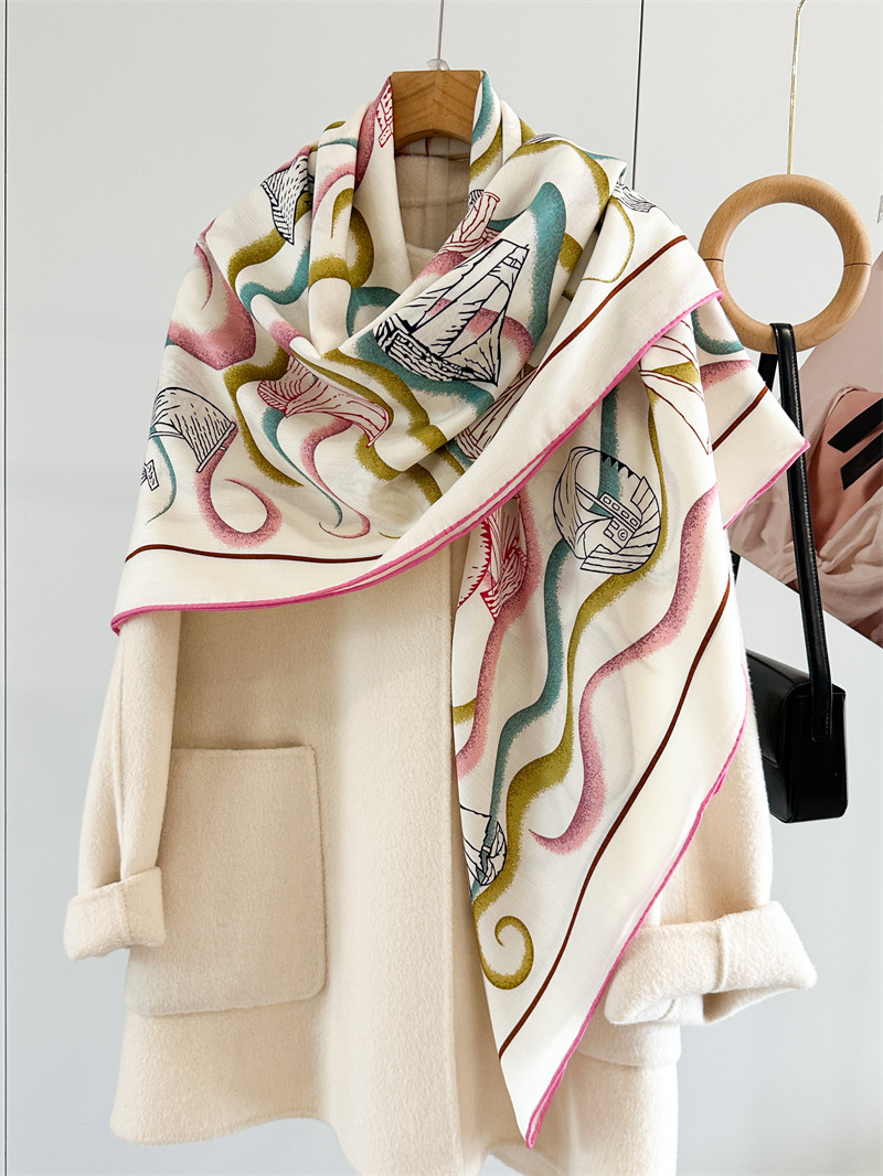 ผ้าพันคอสองด้าน 135 ซม. ผ้าแคช - Cashmere Pashmina Wrap บทวิจารณ์และราคา