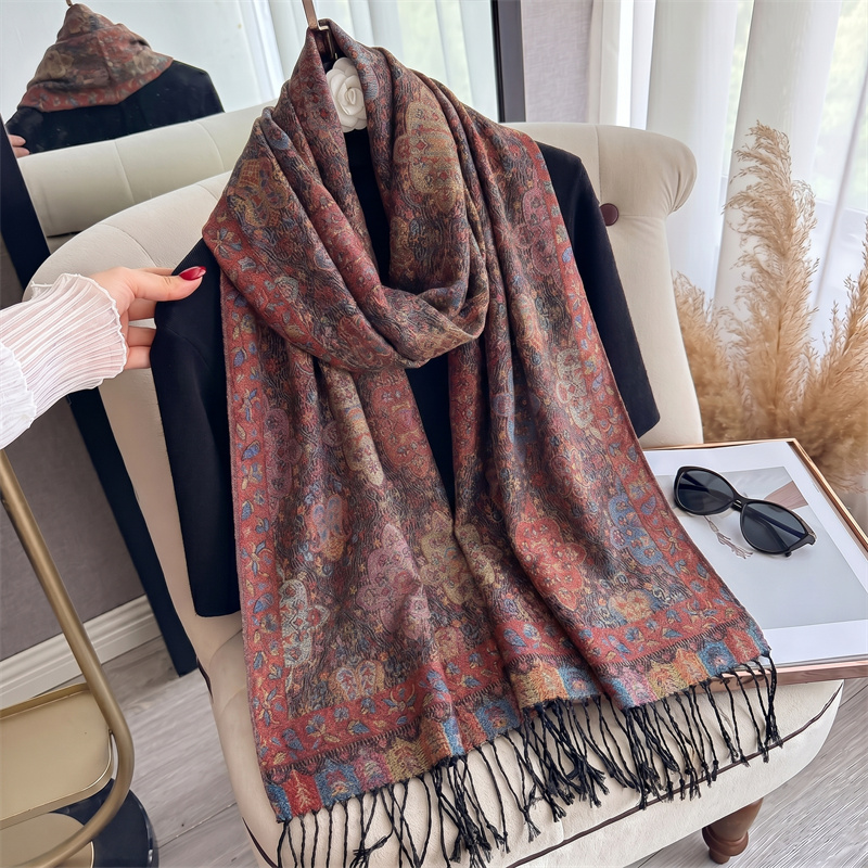 ผ้าพันคอแคชเมียร์ลายพิมพ์เพสลี - Cashmere Pashmina Wrap บทวิจารณ์และราคา