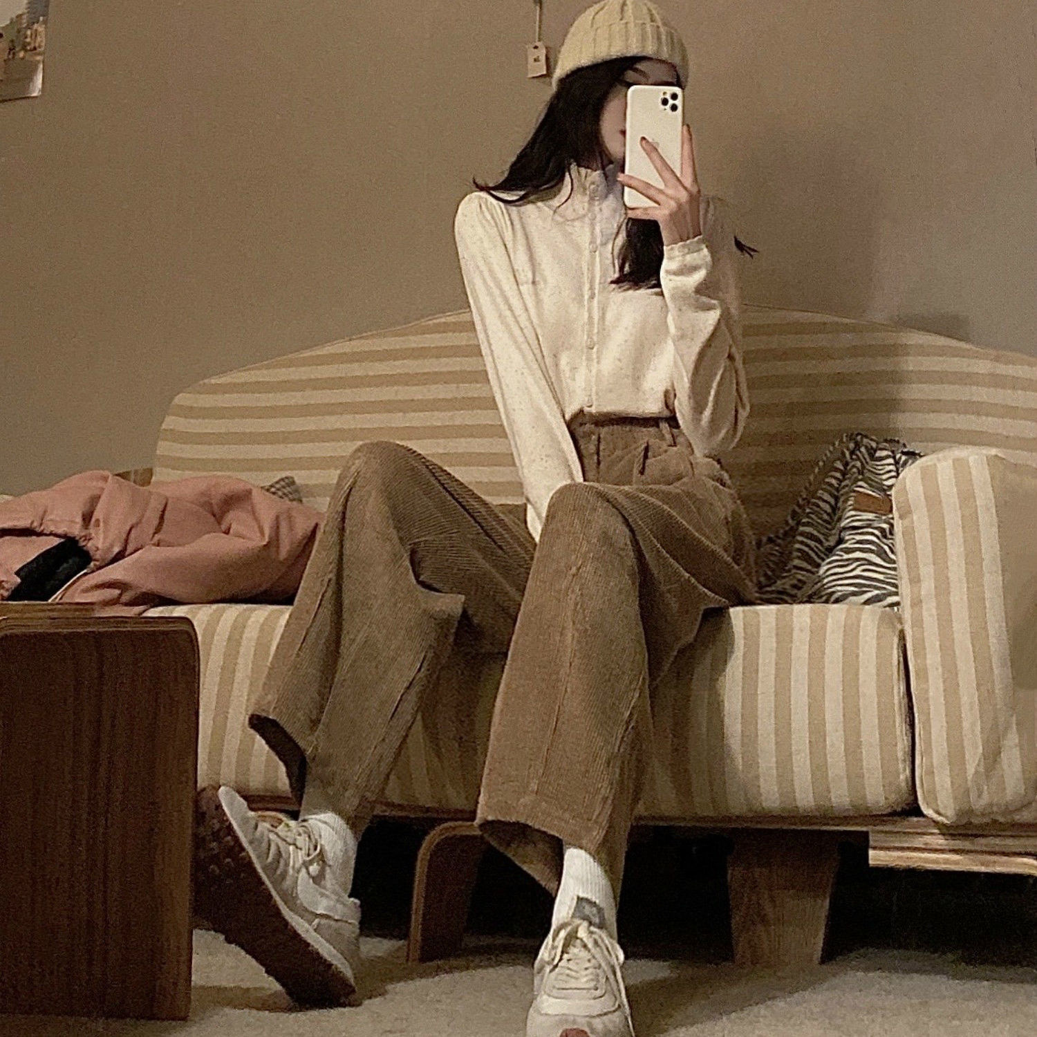 ขากว้าง Corduroy กางเกงผู้หญิง - Corduroy Pant Warm บทวิจารณ์และราคา