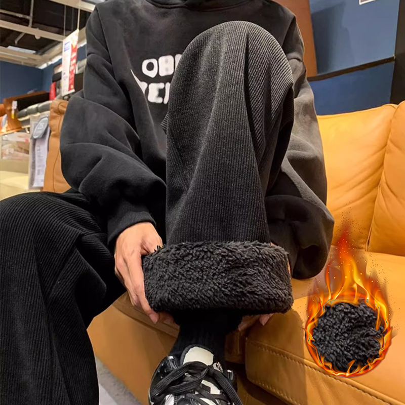 กางเกงขายาวผู้ชายผ้าขนแกะหนานุ - Corduroy Pant Warm บทวิจารณ์และราคา