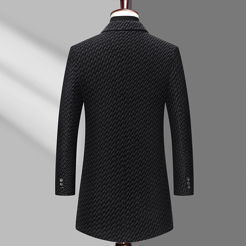 เสื้อโค้ทผู้ชาย เสื้อแจ็คเก็ตข - Wool Coat Peacoat บทวิจารณ์และราคา